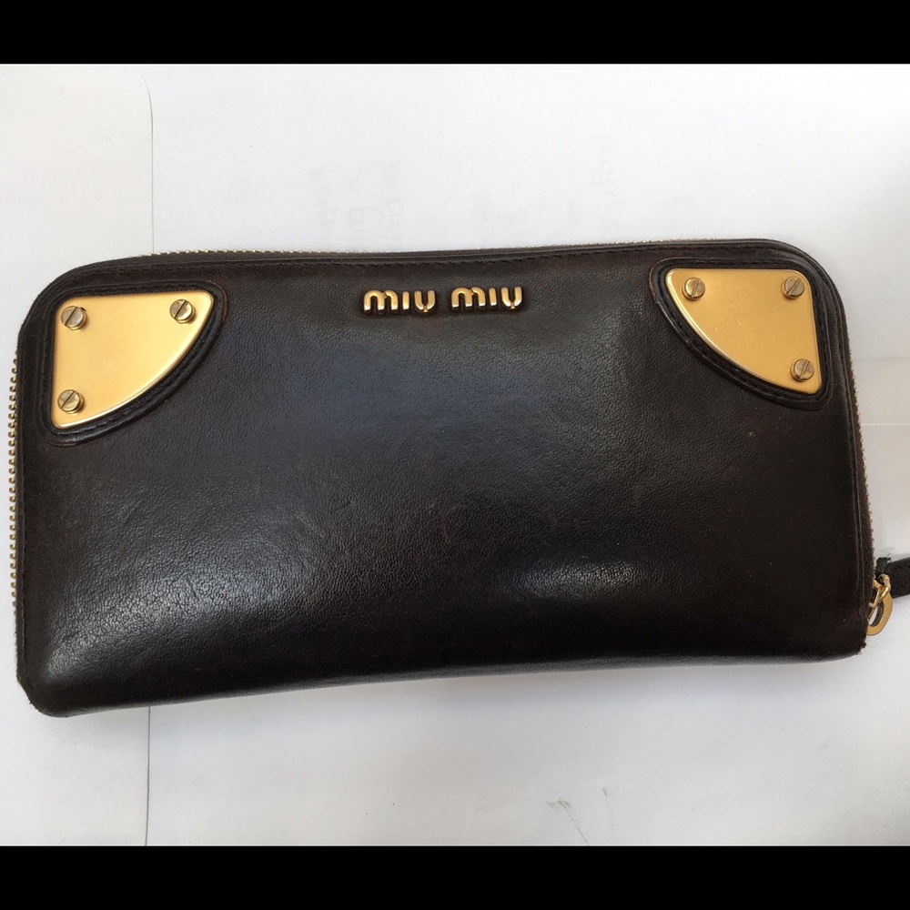 Miu Miu brown leather wallet - Picture 1 of 4