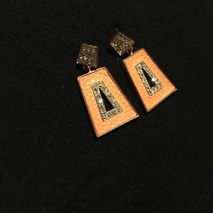 Orange earrings retro style