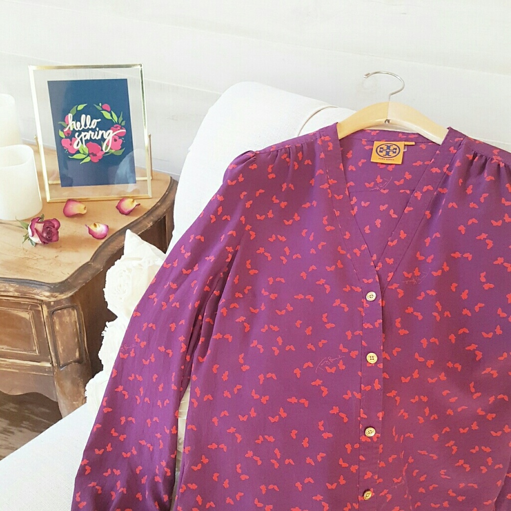 Tory Burch Tribe Violet Dinah Butterfly Blouse