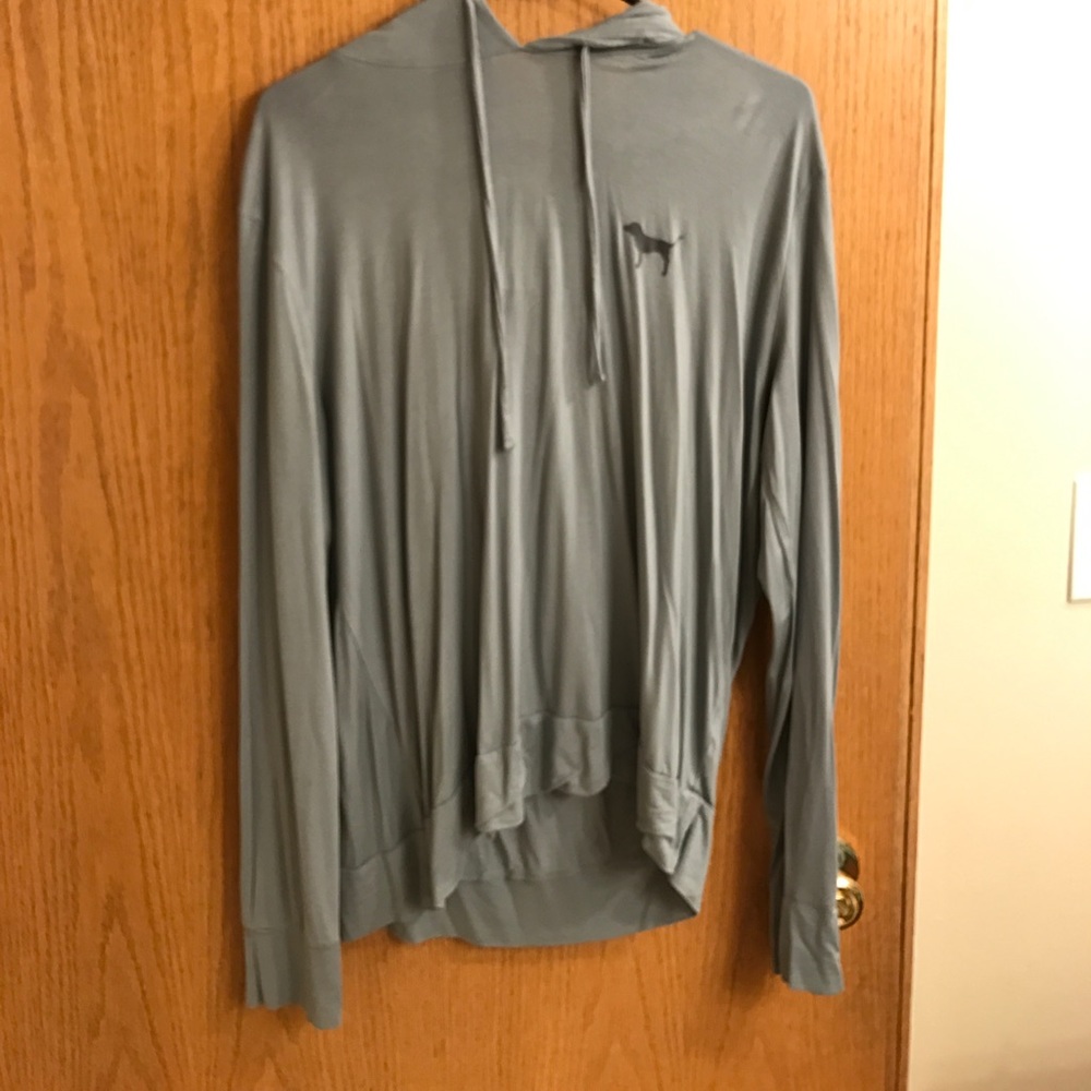 Gray/blue PINK thin hoodie