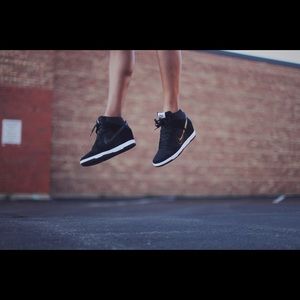 Black Nike Sky Hi Dunk Wedge Sneaker