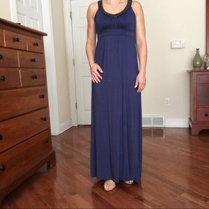 💰PRICE DROP💰Gorgeous Blue Beaded Maxi Dress M