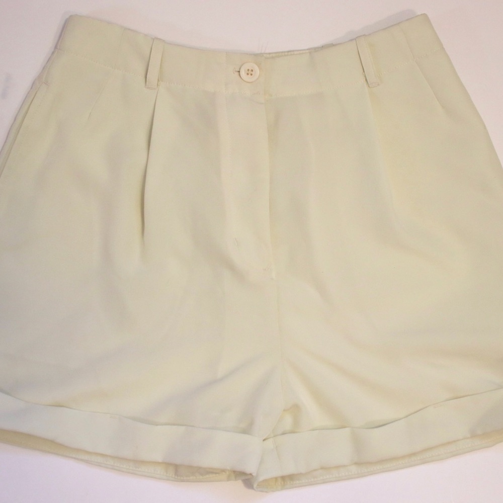 American Apparel High-Waisted Pleated Cuff Shorts