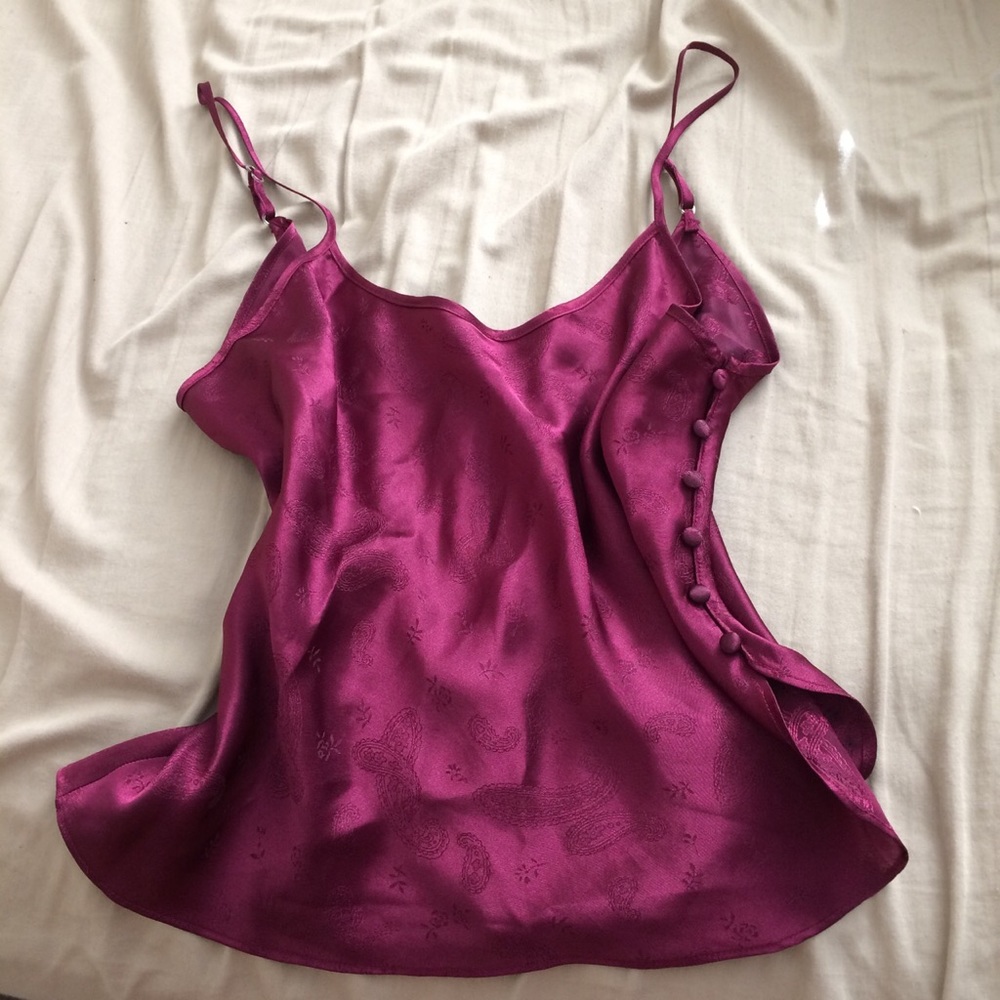 Burgundy slip on tank