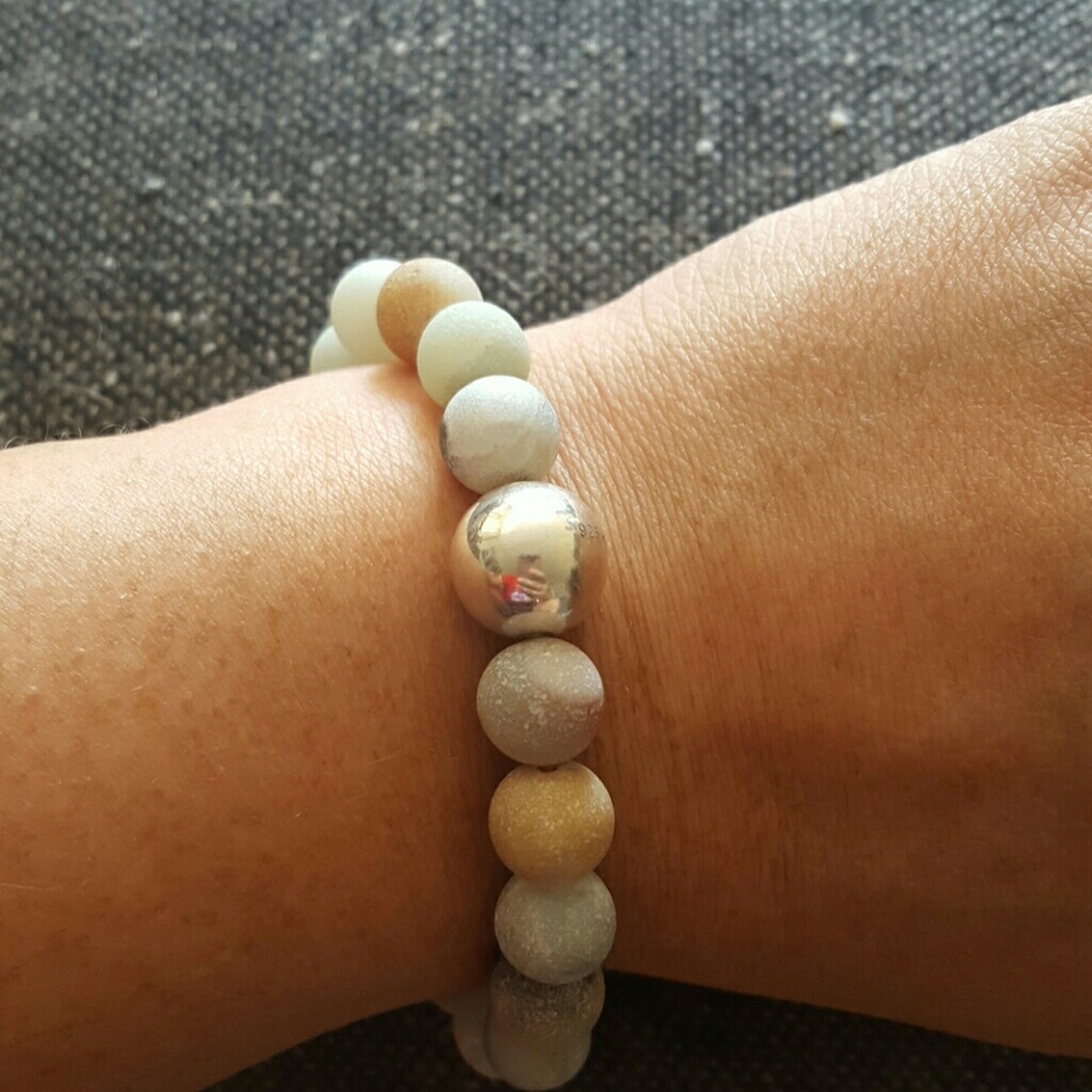 SS genuine stone bracelet NWOT