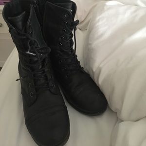Madden Girl Combat Boots Black