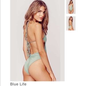 Blue Life Open Back Mirage Halter, seafoam