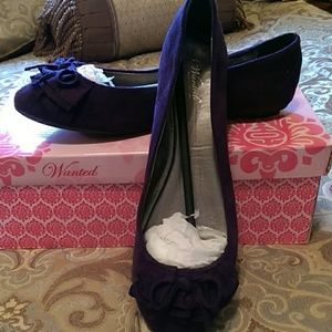 Purple suede flats NWOT