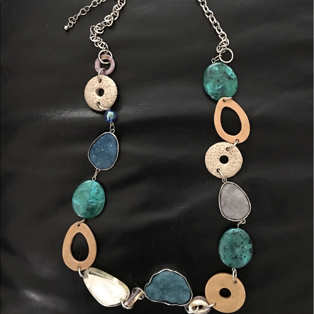 Chicos Long Mixed Media Necklace