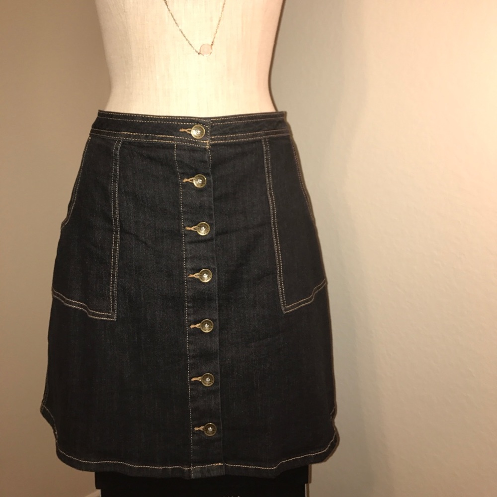 G.H. Bass Denim A-Line Skirt, size 12. Never worn!