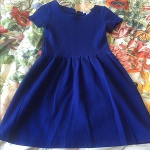 Peacock blue short sleeve sweater dress