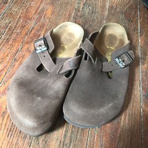 Brown Birkenstock clogs