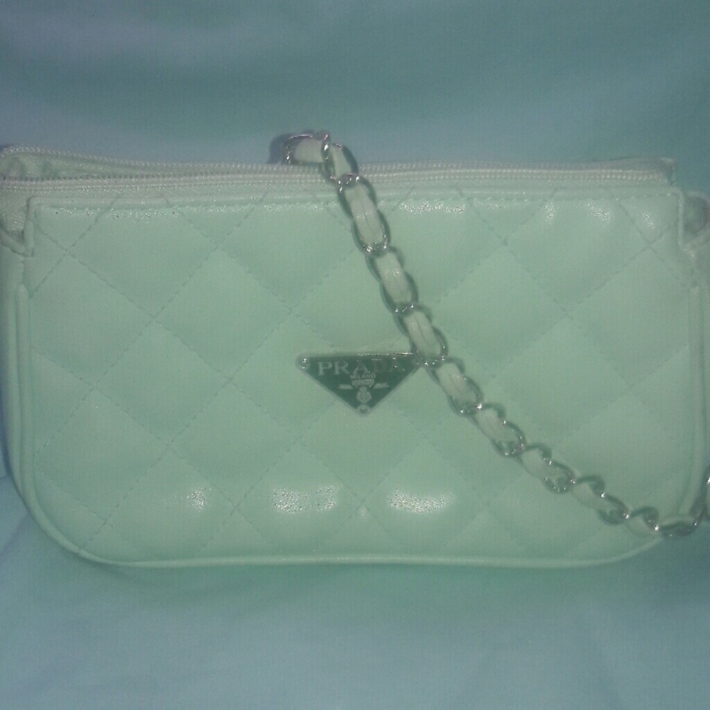 Small Prada baby blue purse