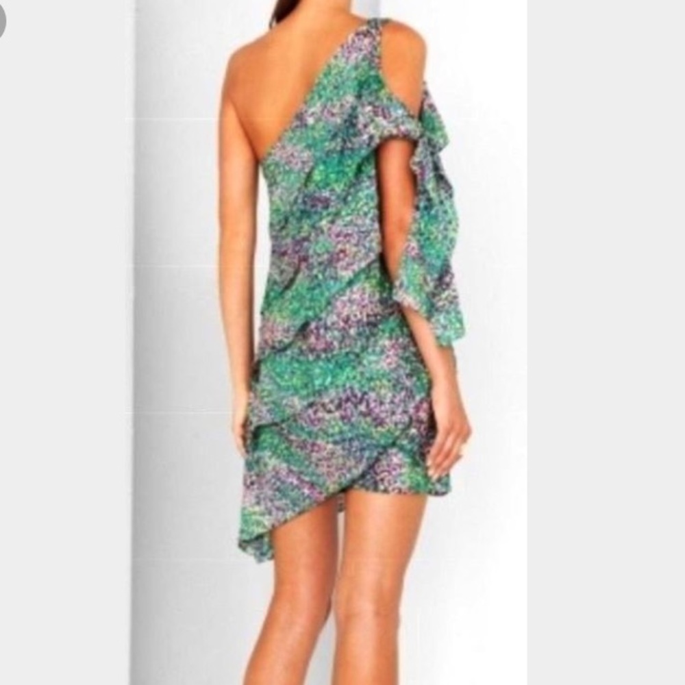 BCBG xxs spring/summer one shoulder cocktail dress