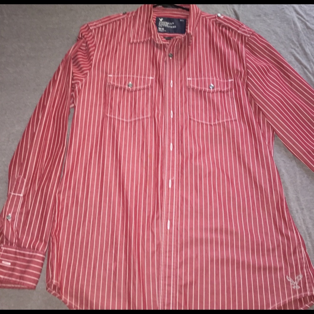 Crimson red button down shirt