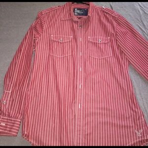 Crimson red button down shirt