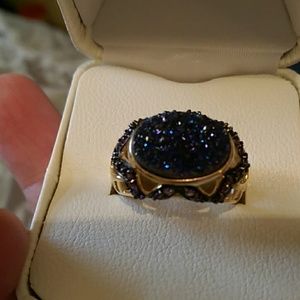 Purple druzy ring