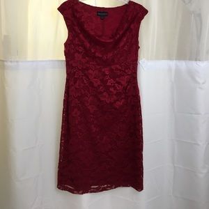 All over red lace dress