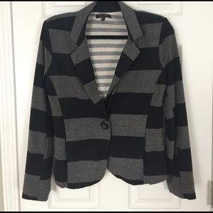Black and gray striped blazer