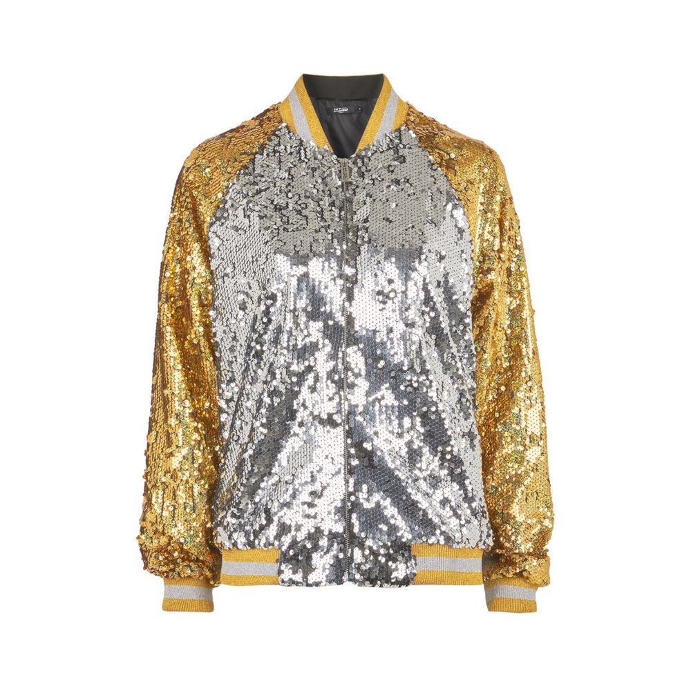 Jaded London All Over Sequin Varsity Bomber Jacket