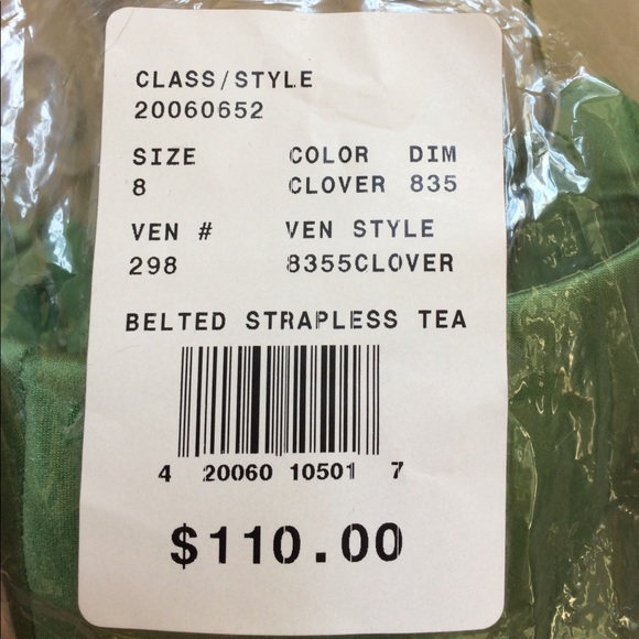 Tea Length Strapless gown NWT 8 David's Bridal - Picture 3 of 3