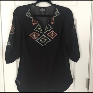 Black top with embroidering