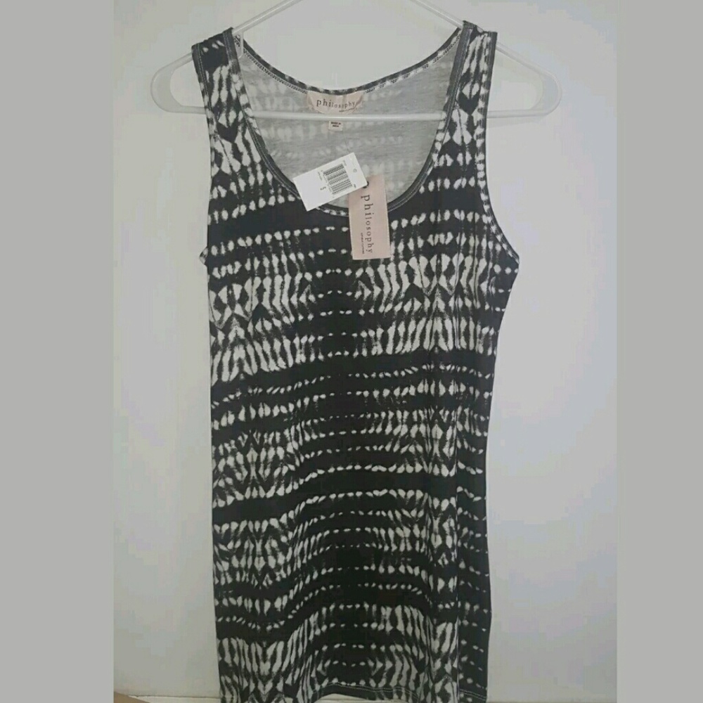 PHILOSOPHY Black and White Tank Top Cottom Size S