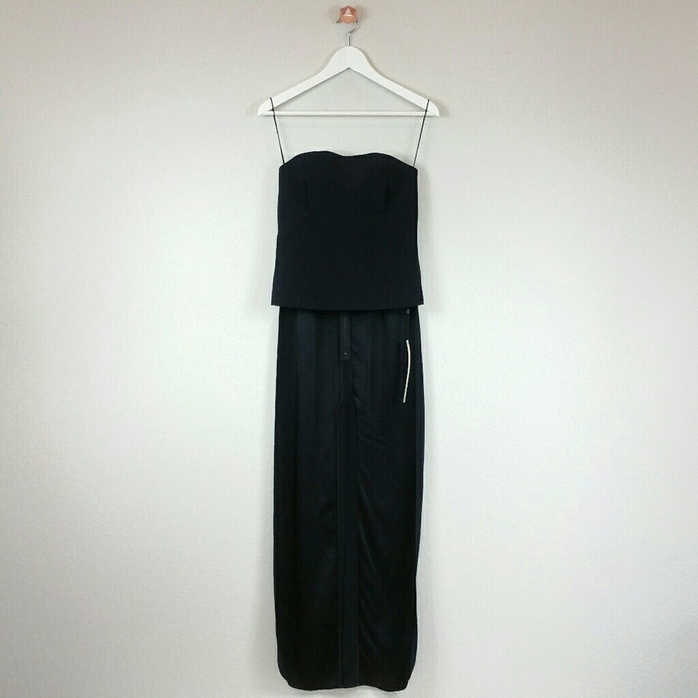 HELLESSY Black Jett hi - lo Strapless Bustier
