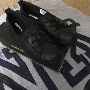 *Traded*Converse black all leather ballet lace