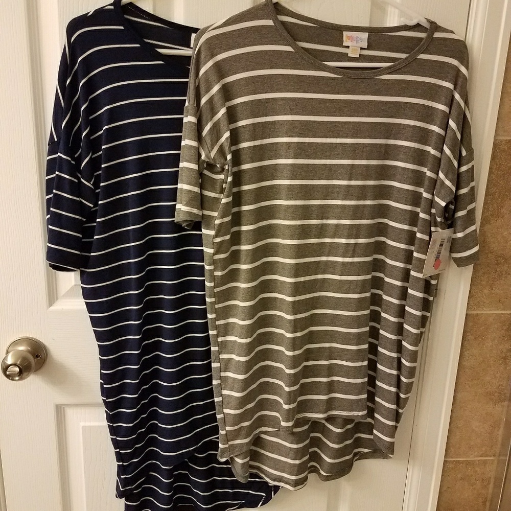 NWT Lularoe Irma JUST ONE GREY Stripes XXS