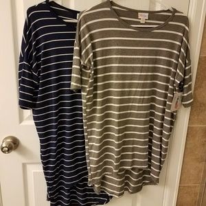 NWT Lularoe Irma JUST ONE GREY Stripes XXS