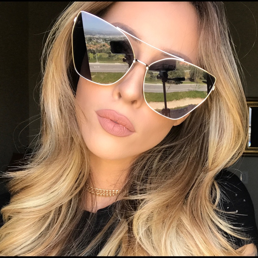 Large wire framed sunglasses