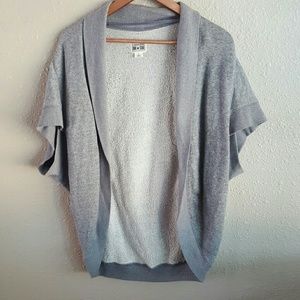 Open front short sleeve cardigan