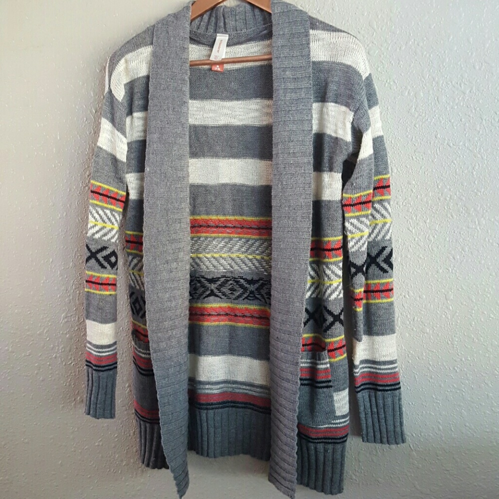 Neon Aztec open front cardigan