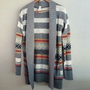Neon Aztec open front cardigan