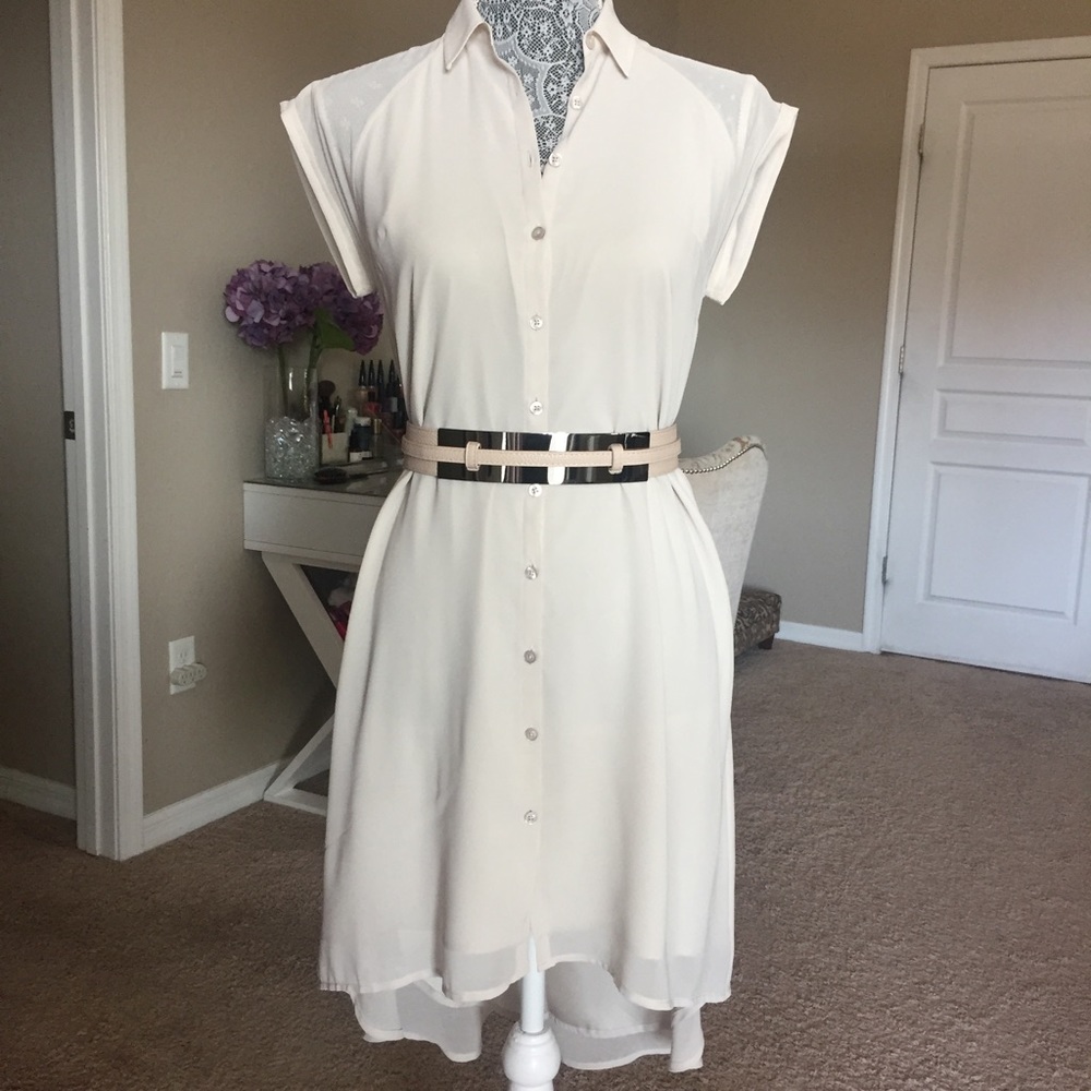 Armani Exchange Hi-Low Button Down Dress