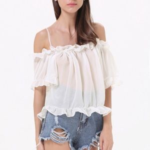 Off the shoulder black top!