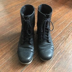 Black combat boots