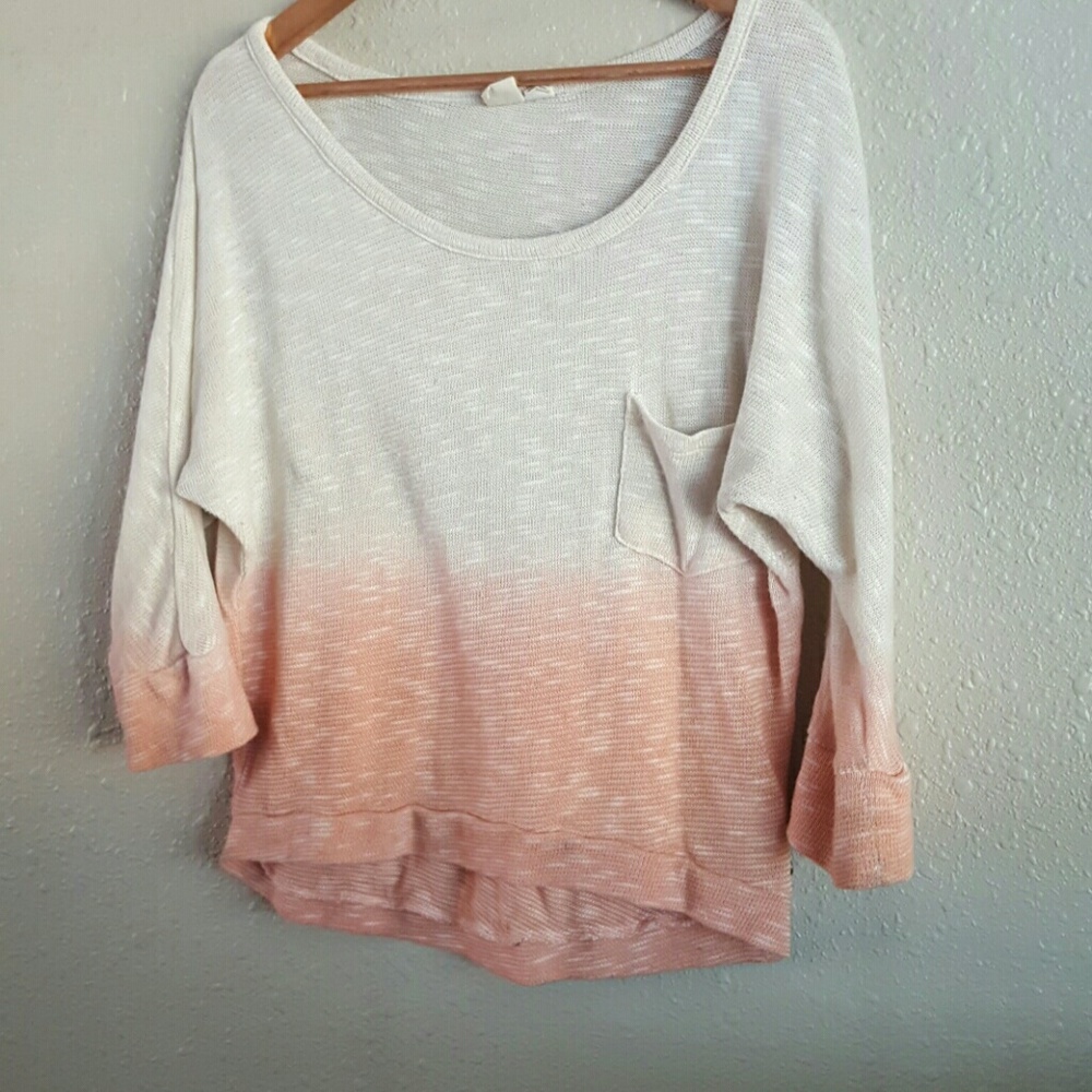 Coral dip dye sweater top
