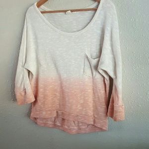 Coral dip dye sweater top
