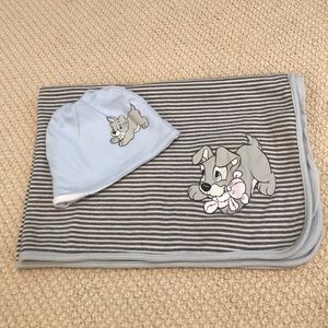Disney baby lady & the tramp blanket & hat