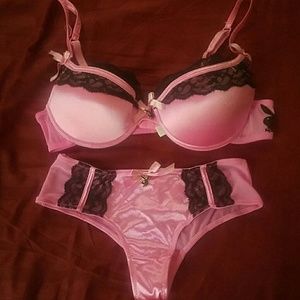 Playboy bra and panty size 36c/ Xtra small panty