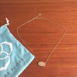 Elisa Pendant in Light Pink Drusy