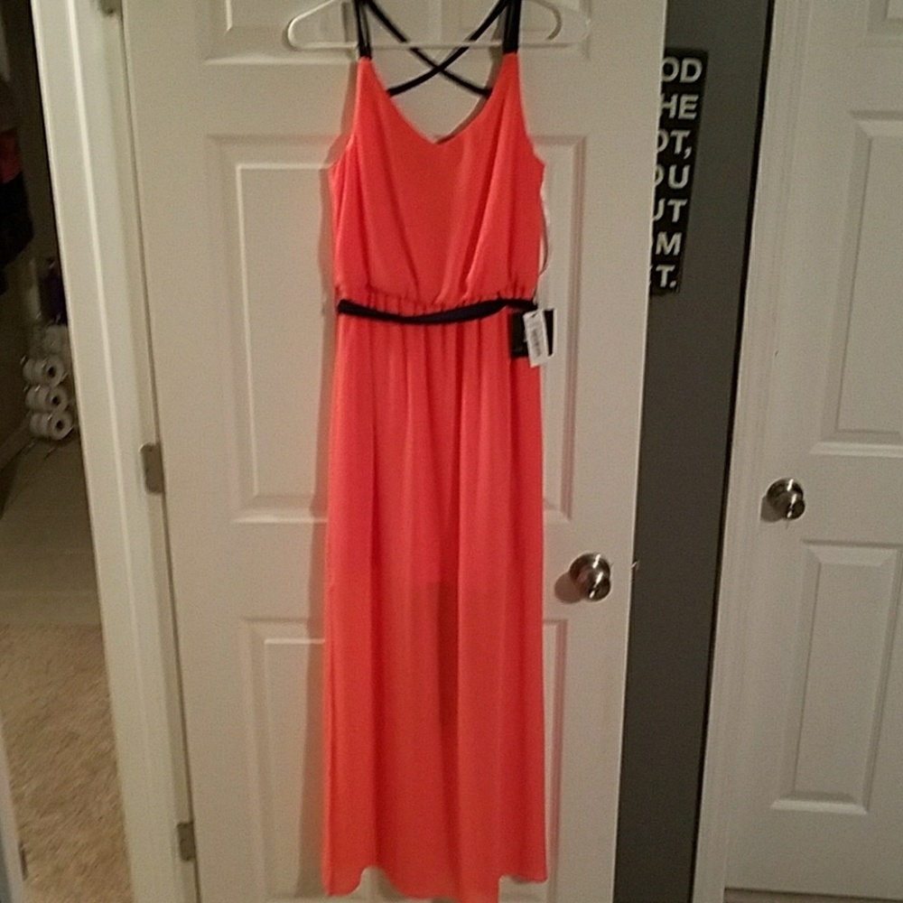 Coral Summer Maxi Dress