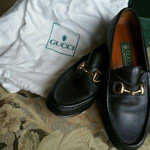 Authentic Gucci Men's black calf leather shoes