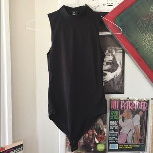 Black Mock Neck Bodysuit