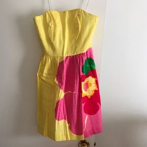 Lilly yellow strapless dress