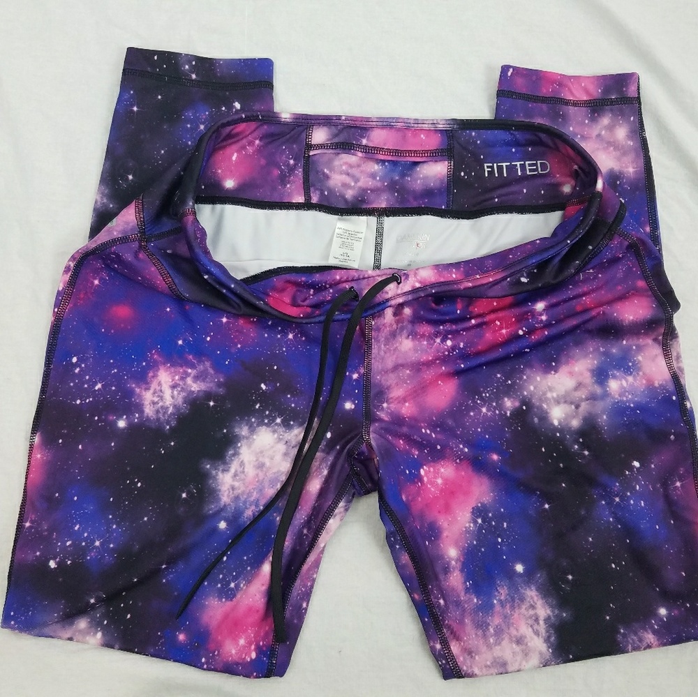 Galaxy print exercise leggings - 12/14