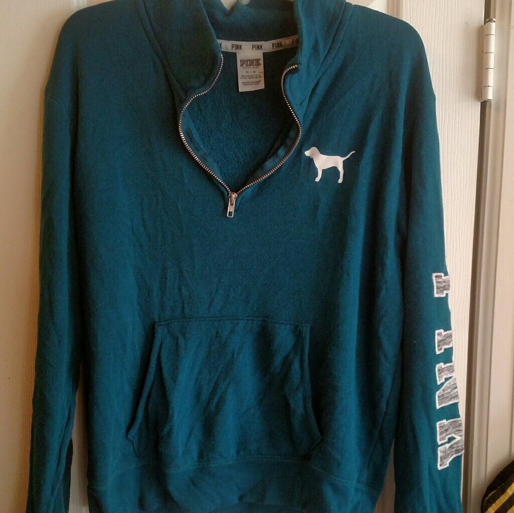 PINK half zip sweat shirt