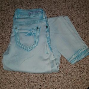 Blue stretchy skinny jeans